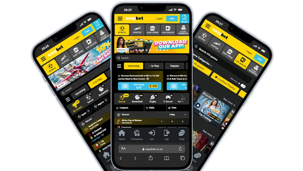 EaziBet (easybet) Mobile site Screenshot
